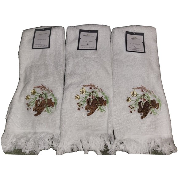 Threshold Bath Easter Bunny Rabbit Hand Towels 3 Pack Cotton